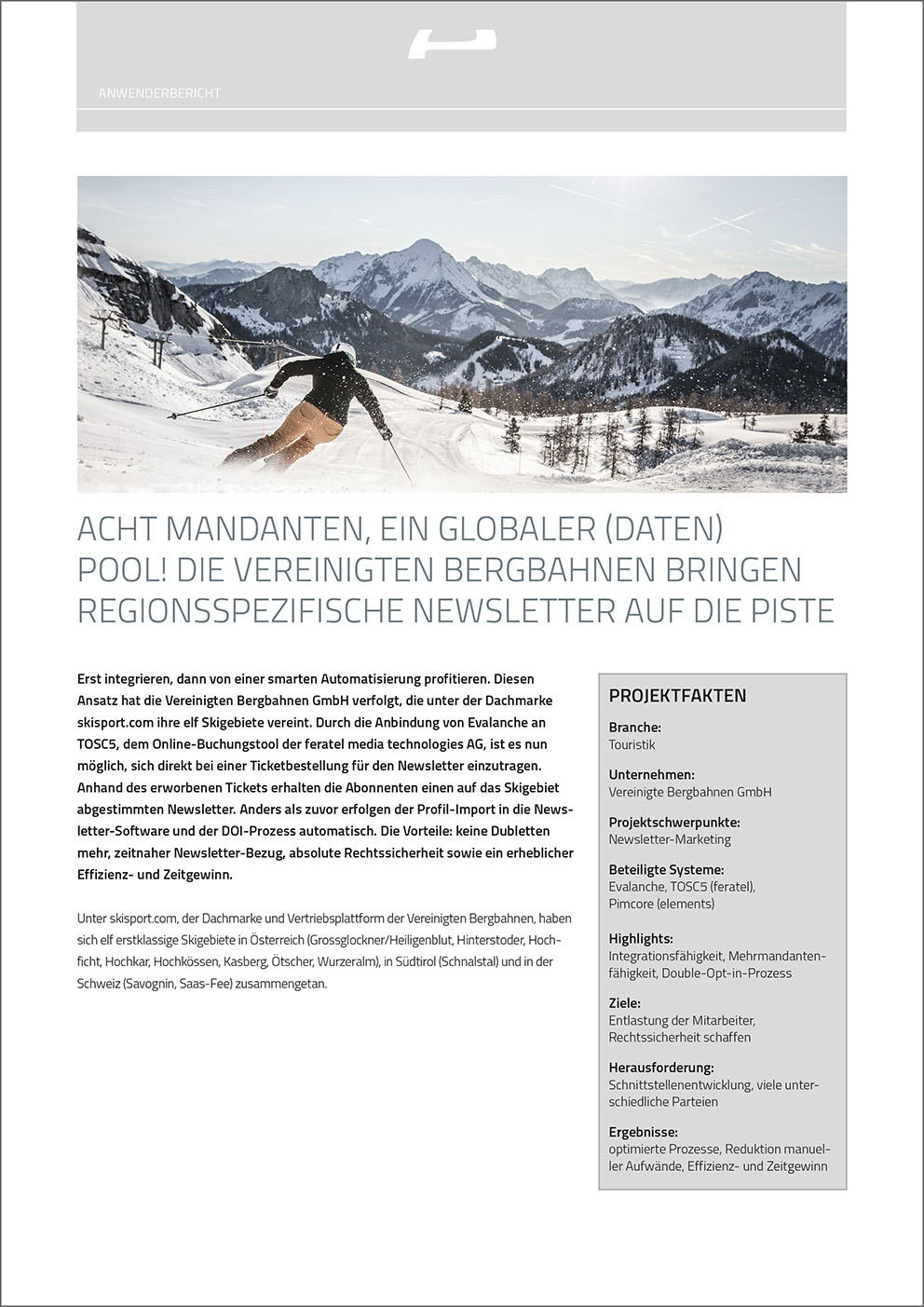 Anwenderbericht-PDF mit der Vereinigten Bergbahn GmbH