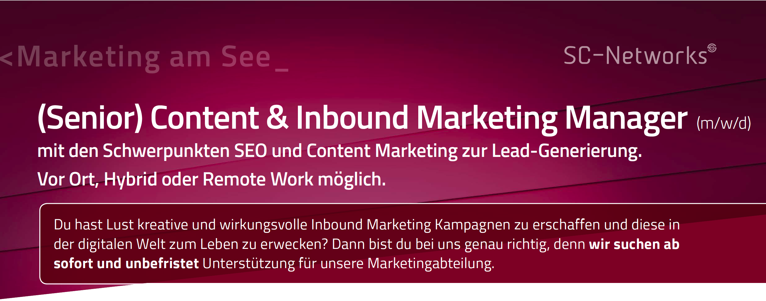 (Senior) Content & Inbound Marketing Manager (m/w/d)